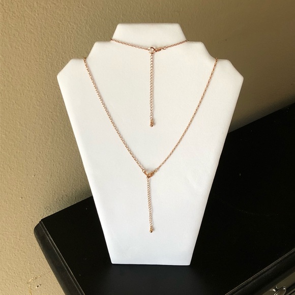NEW Double layer necklace rose gold long length - Picture 7 of 7